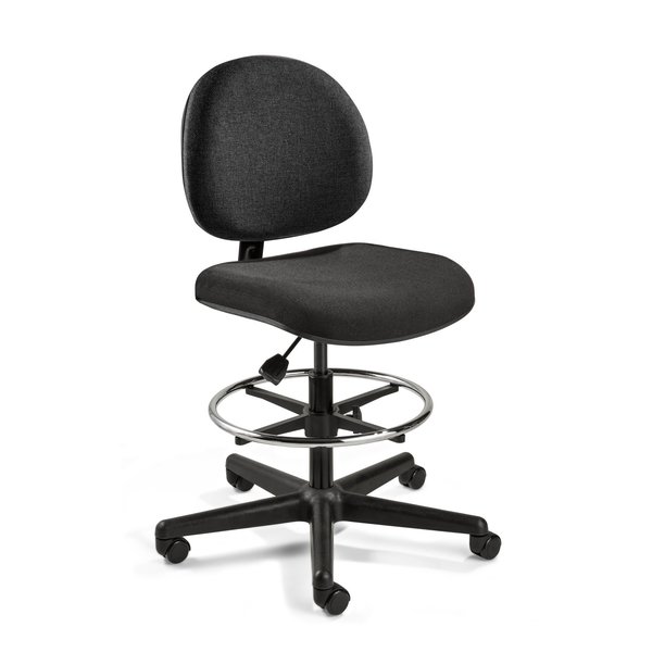 Bevco Lexington MidHeight Black Fabric Chair with Casters V4307HC-BLK